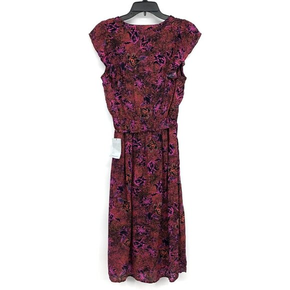 DR2 Daniel Rainn Dress Floral Print V Neck Tie Waist NWT - Picture 6 of 8